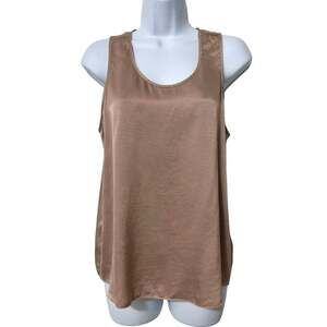 Lunya Dusty Pink Washable Silk Sleeveless Split Back Sleep Tank Top Size S